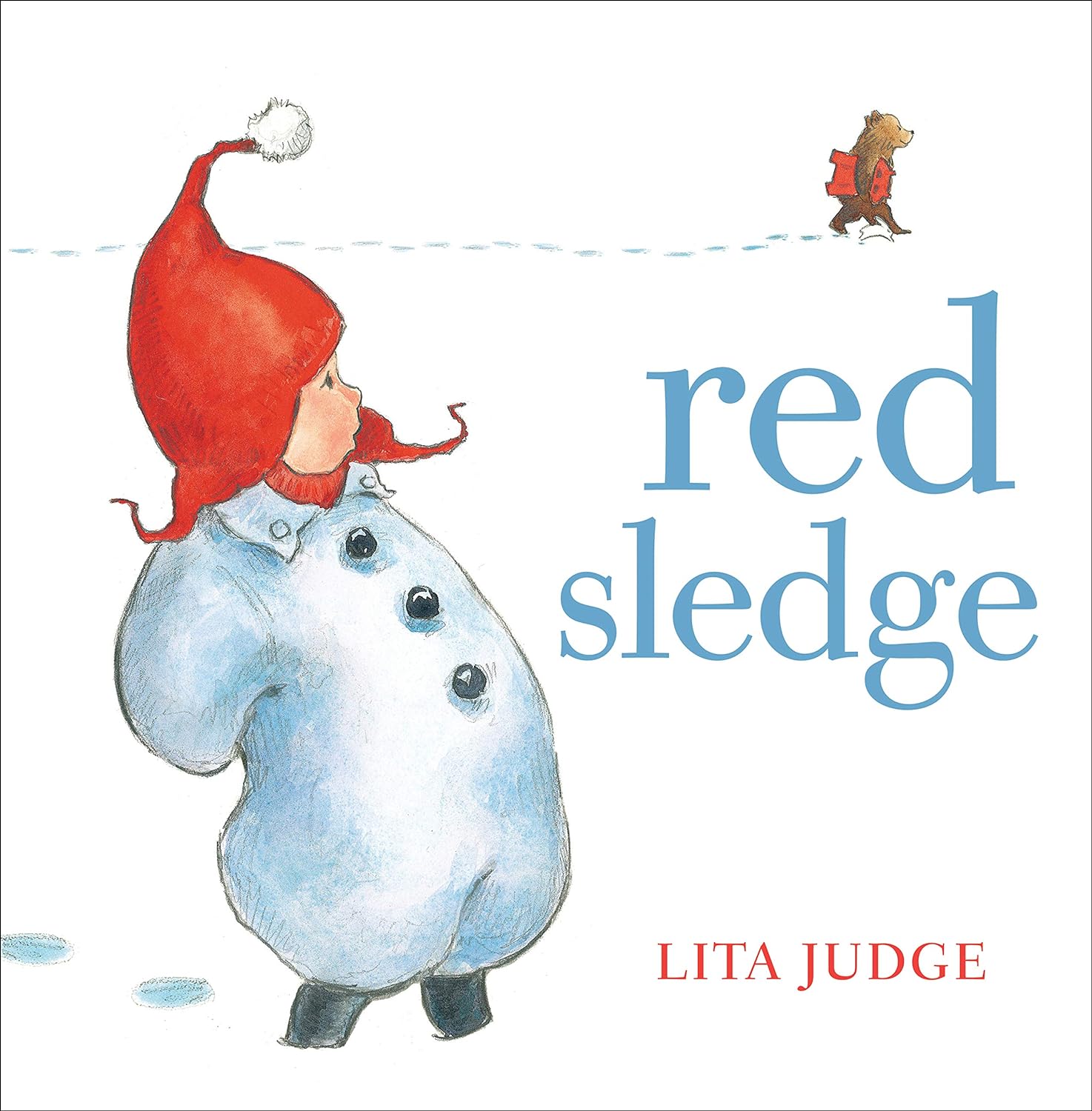 Red Sledge poetická zimní obrázková knížka téměř bez slov