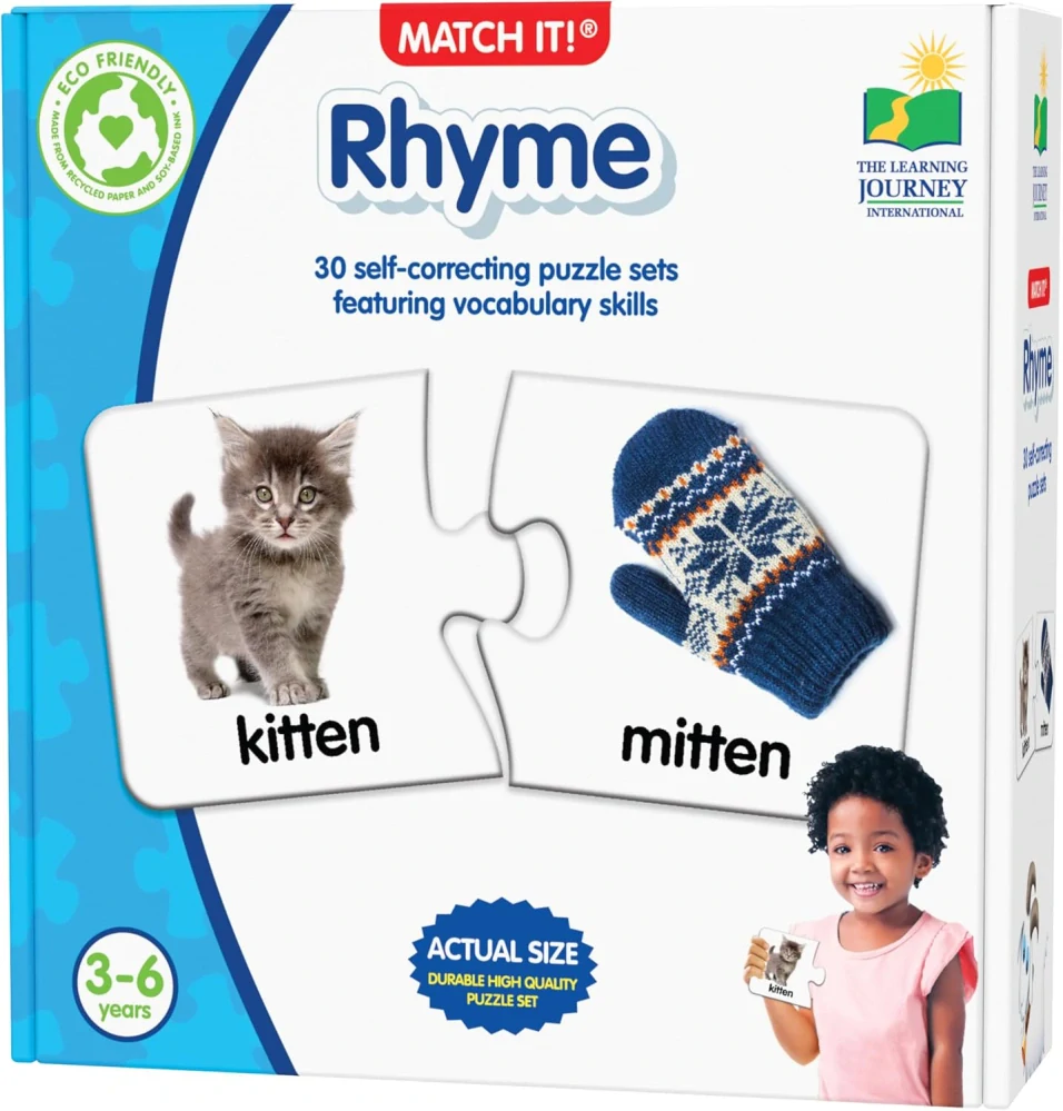 Match It! Rhyme 30 Self-Correcting Rhyming Words