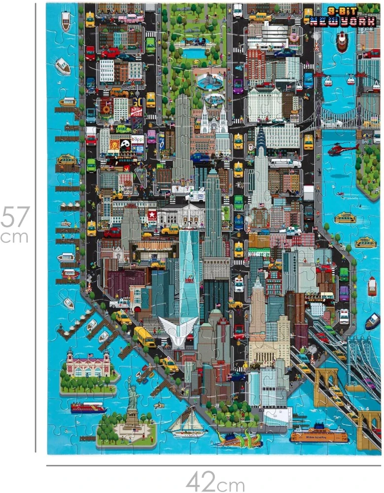 New York Jigsaw Puzzle New York mapa ve 180 puzzle dílcích