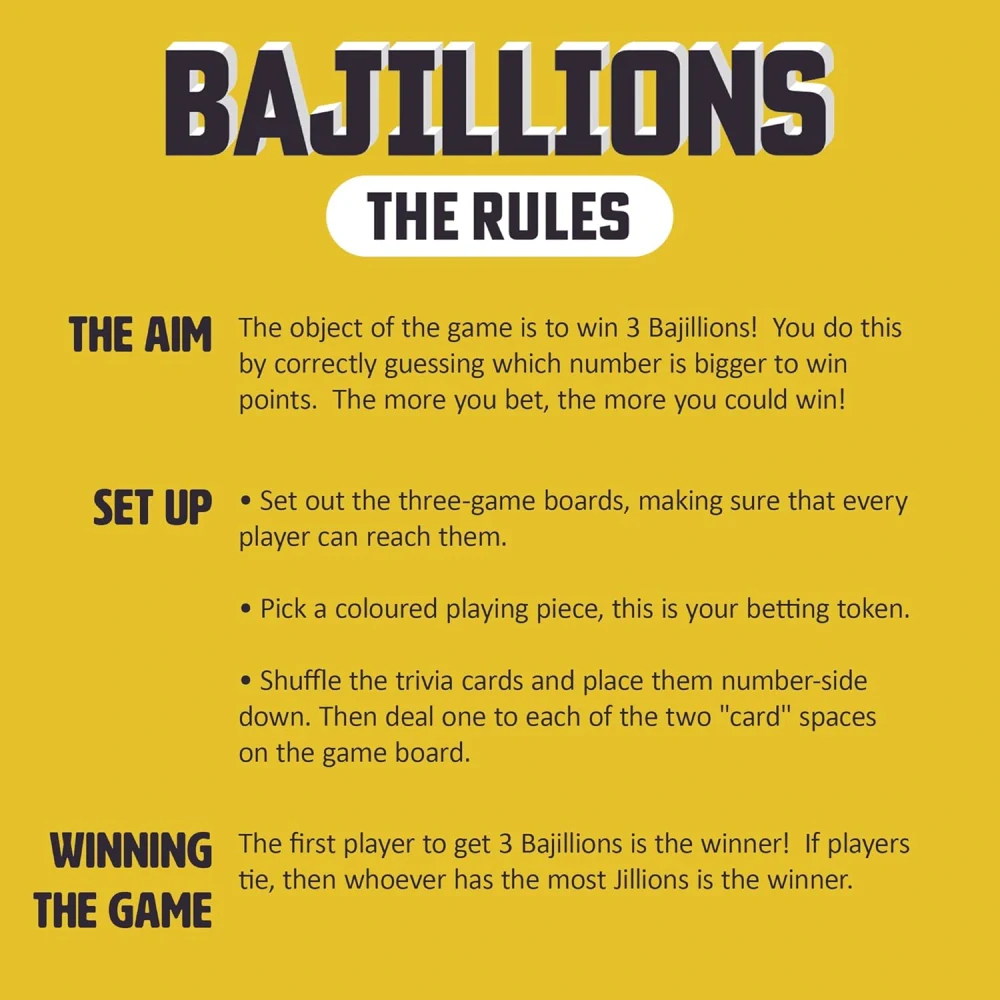 Bajillions Family Party Game společenská desková hra v angličtině