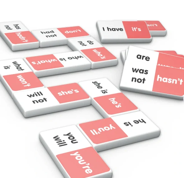 Contraction Dominoes Stažené tvary domino v angličtině