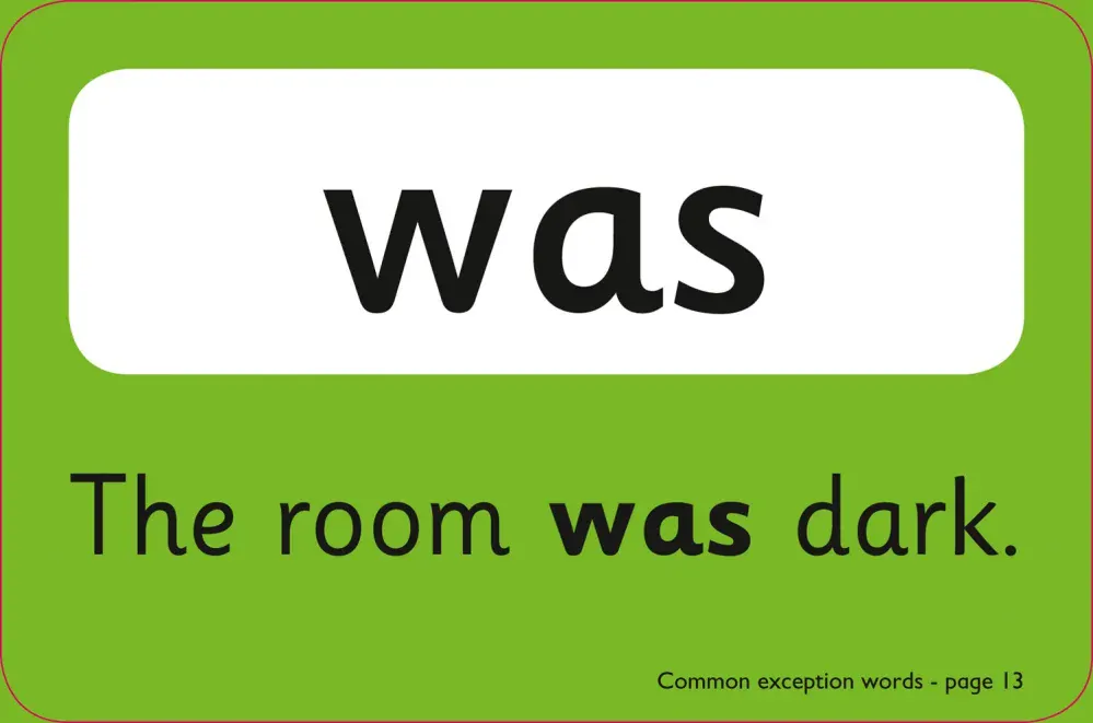 Common Exception Words Flashcards první čtení v angličtině