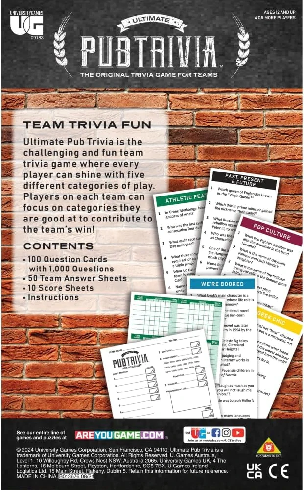 Ultimate Pub Trivia kvíz týmová hra v angličtině