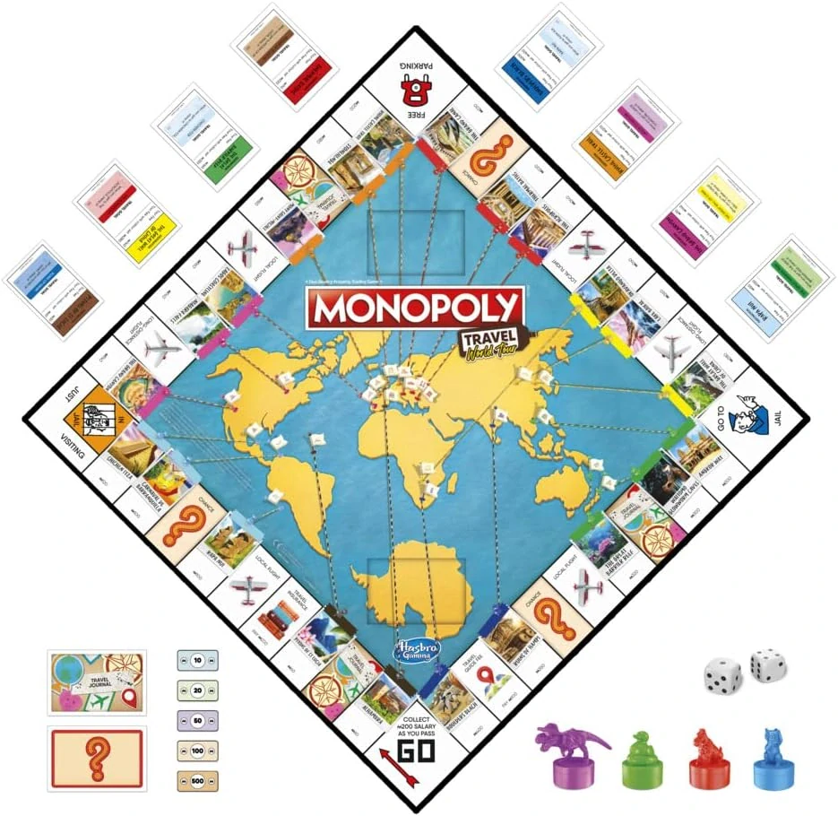 Monopoly Travel World Tour Game stolní hra Monopoly v angličtině 