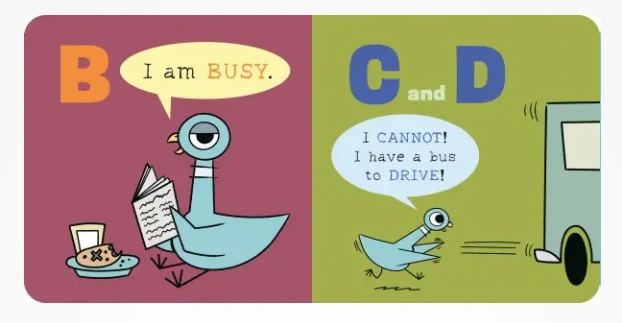 The Pigeon WON'T Say ABC! vtipná kniha v angličtině pro děti