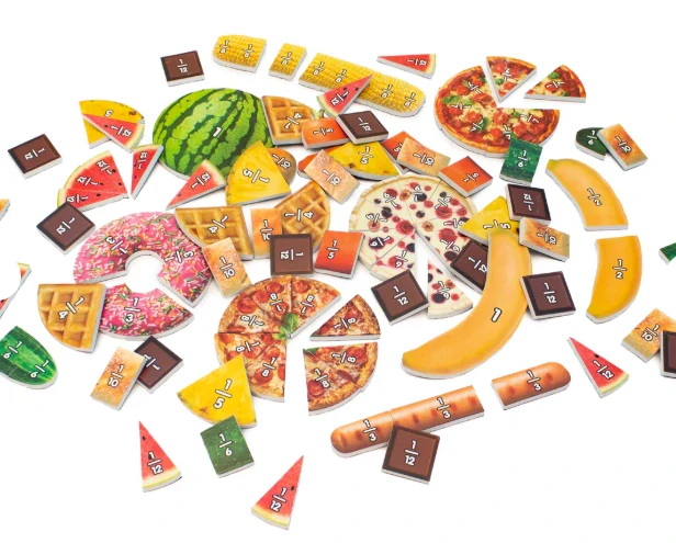 Food Fractions matematika CLIL zlomky s obrázky jídla