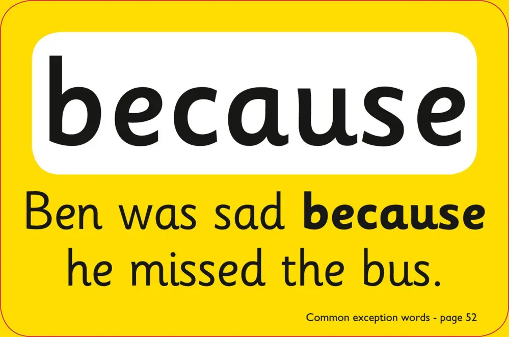 Common Exception Words Flashcards první čtení v angličtině