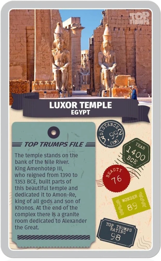 Top Trumps Monuments of the World karetní hra v angličtině