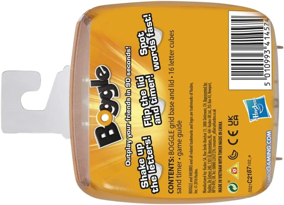 Boggle stolní hra v angličtině s kostkami na tvoření slov
