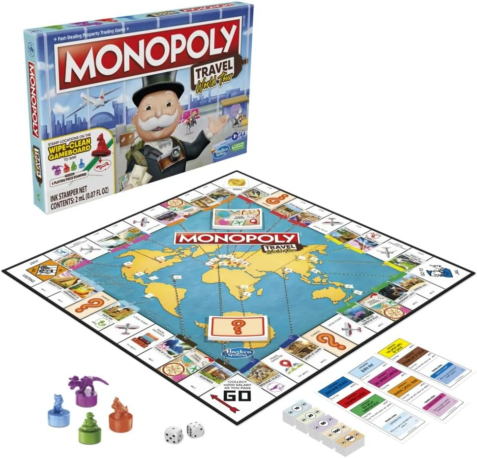 Monopoly Travel World Tour Game stolní hra Monopoly v angličtině 