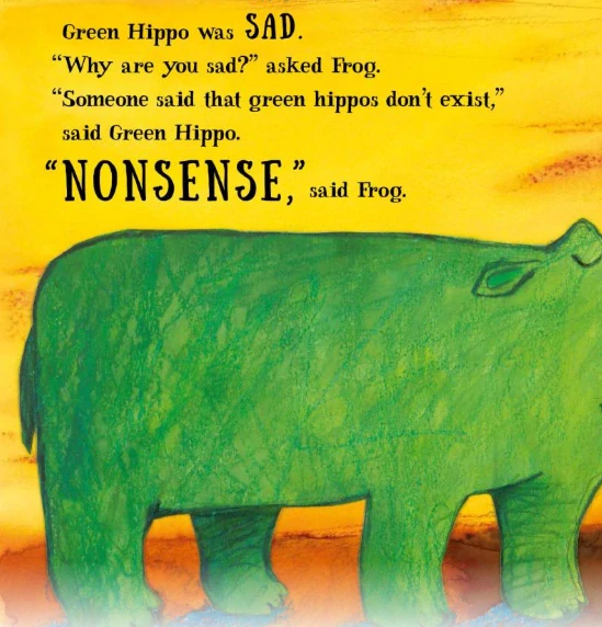 Green Hippo Petr Horáček v angličtině kniha pro děti