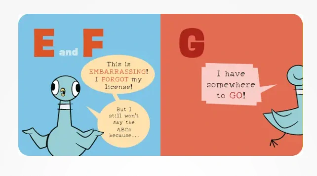 The Pigeon WON'T Say ABC! vtipná kniha v angličtině pro děti