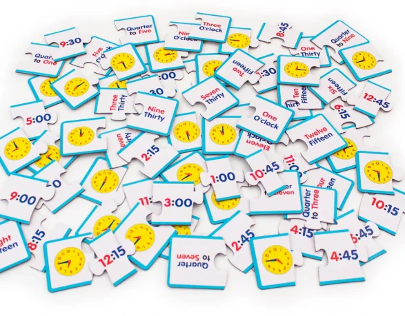 Time Puzzles čas hodiny v angličtině puzzle 72 dílů
