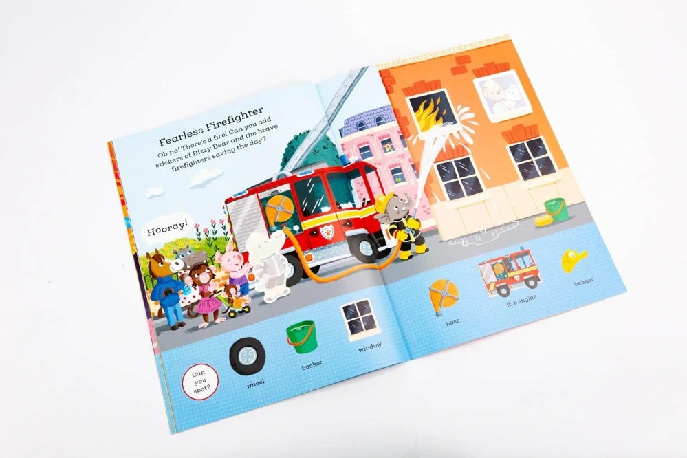Bizzy Bear Sticker Book: Busy Jobs obrázkový sešit se samolepkami