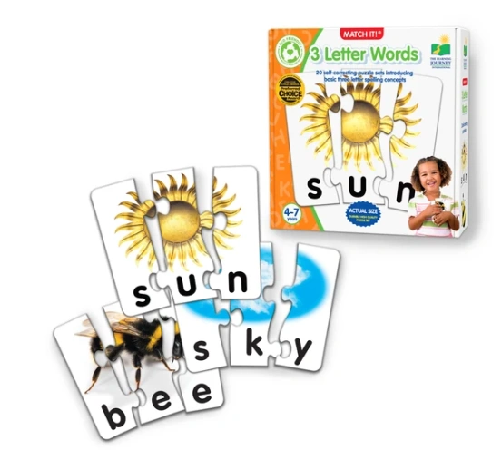 Match It! 3 Letter Words Self-Correcting Words první slova