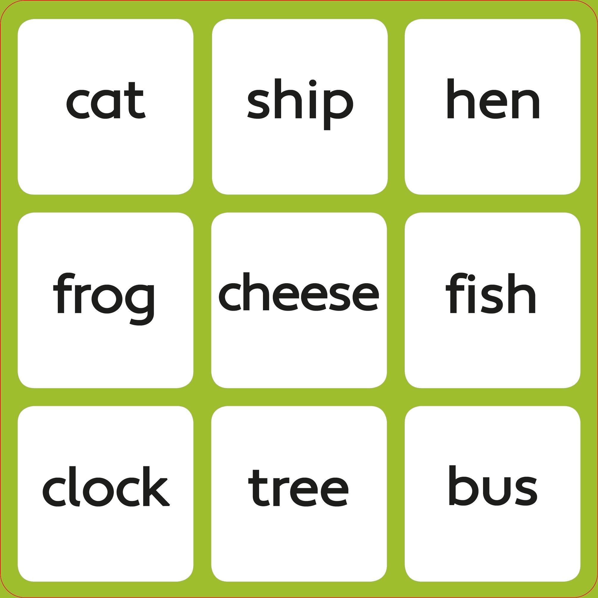 Words Matching Games and Book bingo čtení s obrázky