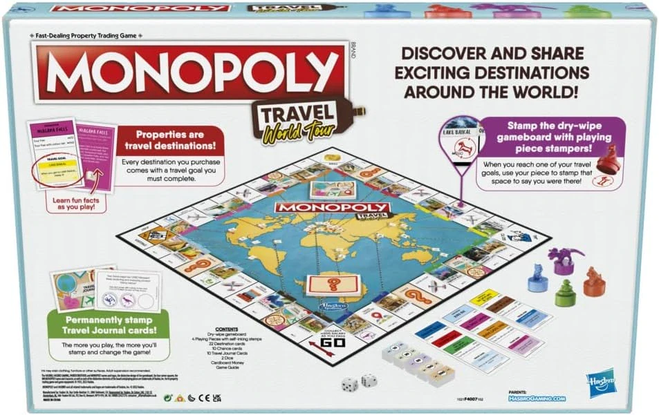 Monopoly Travel World Tour Game stolní hra Monopoly v angličtině 