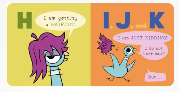 The Pigeon WON'T Say ABC! vtipná kniha v angličtině pro děti