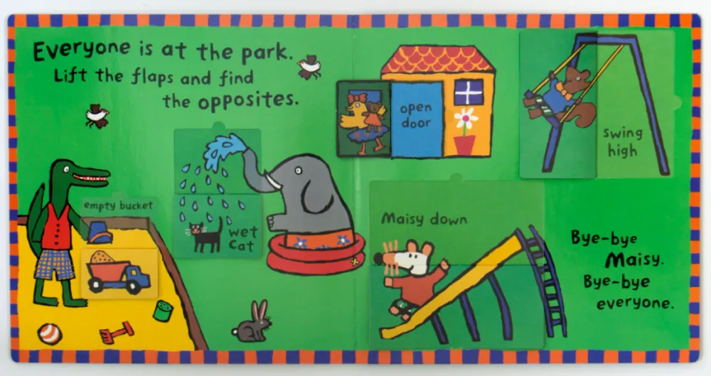 Maisy's Big Flap Book barvy a tvary v angličtině dětská kniha