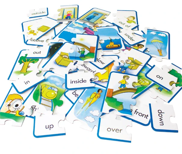 Preposition Puzzles anglické předložky obrazem puzzle skládačka