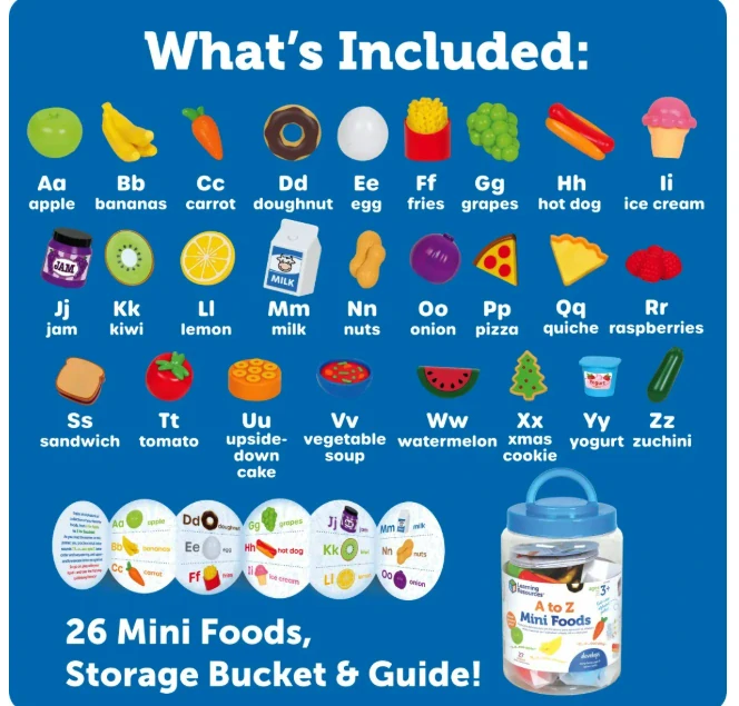 A to Z Mini Foods jídlo podle abecedy v angličtině 