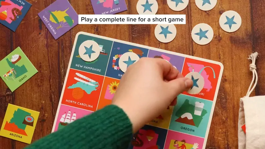 The 50 States Bingo 50 států USA ve stolní hře v angličtině