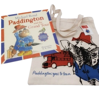 Paddington Bear sada kniha v angličtině a bavlněná taška