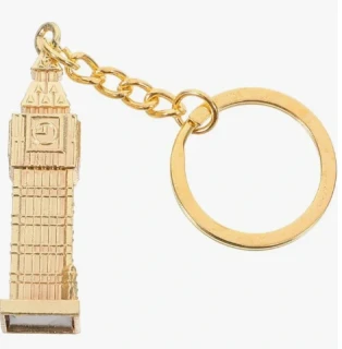 Přívěšek se zlatou miniaturou Big Ben jako suvenýr