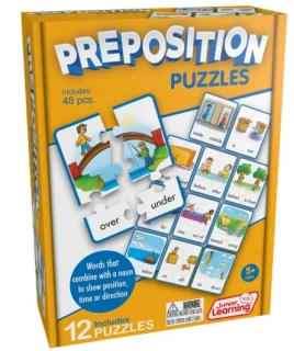 Preposition Puzzles anglické předložky obrazem puzzle skládačka